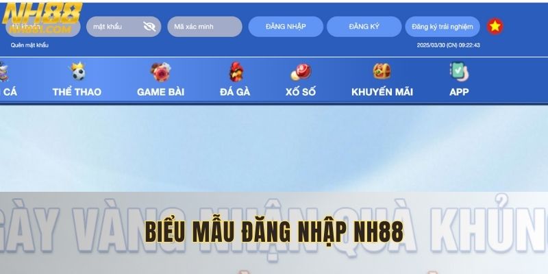 Vào giao diện để thực hiện quá trình đăng nhập NH88 nhanh chóng